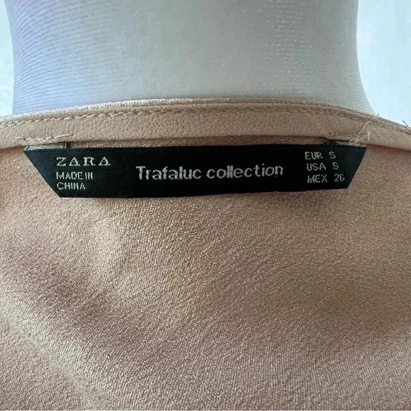 Zara Trafaluc Collection rose gold metallic dress with button detail. - Picture 11 of 16